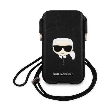 Karl Lagerfeld Head Saffiano PU Pouch S/M Black