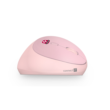 Connect IT For Health Ergonomická vertikální bezdrátová myš (+1x AA baterie) - růžová