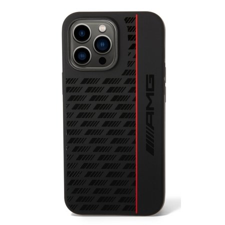 AMG Liquid Silicone Carbon Pattern Zadní Kryt pro iPhone 14 Pro Max Black