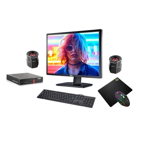 PC sestava Lenovo ThinkCentre M710q Tiny + 24“ Dell UltraSharp + příslušenství