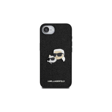 Karl Lagerfeld Fixed Glitter Metal K&CH Zadní Kryt pro iPhone 16e Černá
