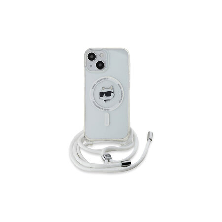 Karl Lagerfeld IML Crossbody Choupette Head MagSafe Zadní Kryt pro iPhone 15 Průhledná