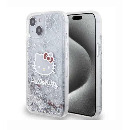 Hello Kitty Liquid Glitter Electroplating Head Logo Zadní Kryt pro iPhone 12/12 Pro, průhledná