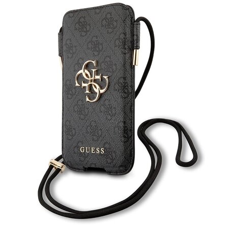 Guess PU 4G Metal Logo Pouch L Grey