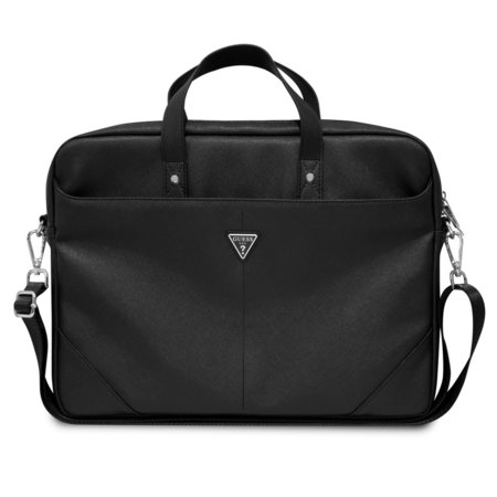 Guess Saffiano Triangle Logo Computer Bag 15/16" Black