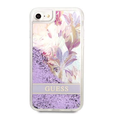 Guess Liquid Glitter Flower Zadní Kryt pro iPhone 7/8/SE2020/SE2022 Purple