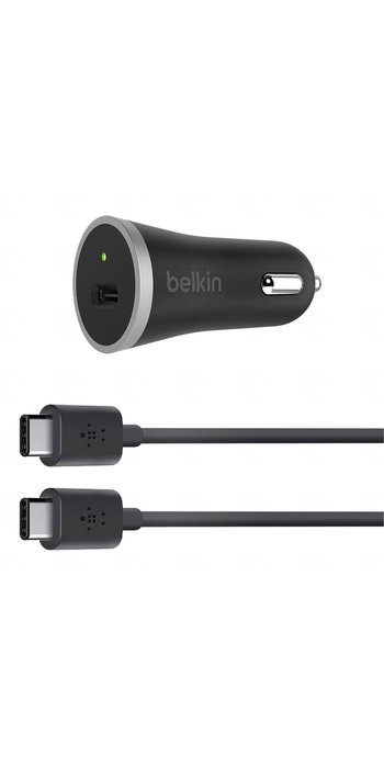 BELKIN USB C autonabíječka a USB C kabel, 3 A, černá