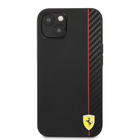 Ferrari Smooth and Carbon Effect Zadní Kryt pro iPhone 13 Black