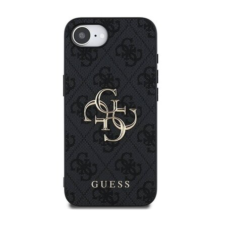 Guess PU 4G Metal Logo Zadní Kryt pro iPhone 16e Šedá