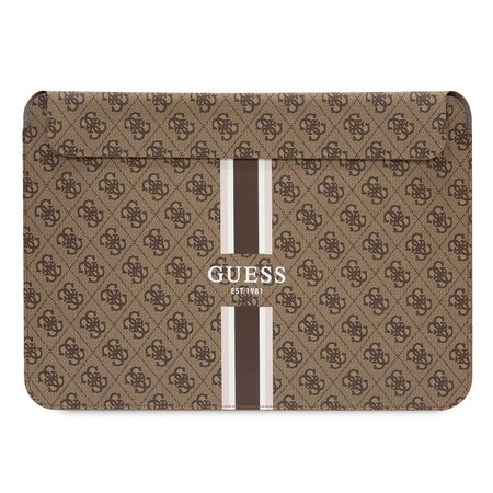 Guess PU 4G Printed Stripes Computer Sleeve 13/14" hnědý