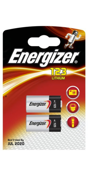 Baterie Energizer CR123, CR123A, CR17345, DL123A, EL123AP, K123LA, 3V, blistr 2ks