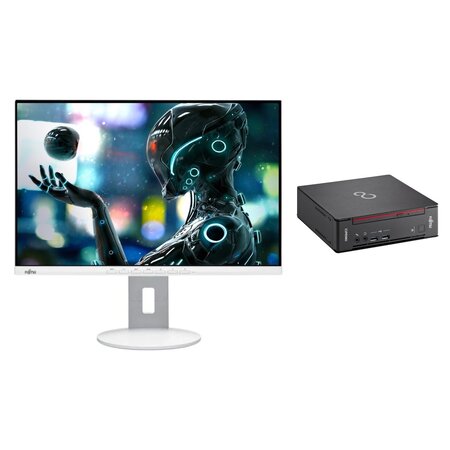 Fujitsu Esprimo Q558 + Fujitsu B24-9W Intel Core i5-9400T 1.80 GHz / 8 GB / 256 GB SSD