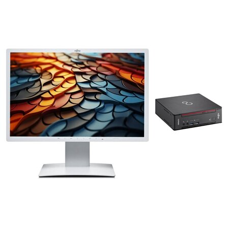 Fujitsu Esprimo Q558 + Fujitsu B24W-7 LED Intel Core i3-8100T 3.10 GHz / 8 GB / 256 GB SSD