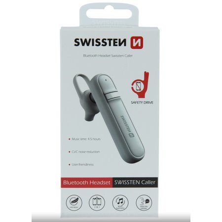 BLUETOOTH HEADSET SWISSTEN CALLER BÍLÝ