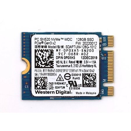 Western Digital PC SN520 128GB NVMe M.2 SSD 2230