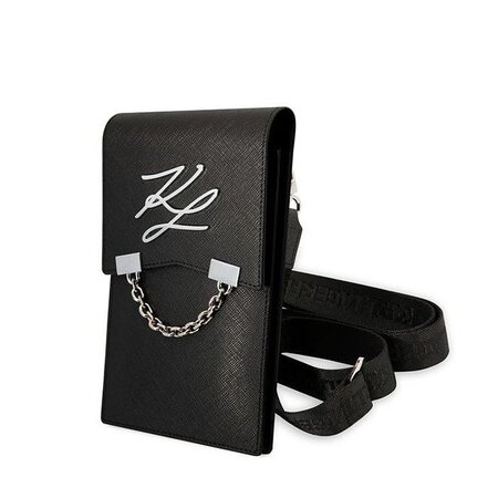 Karl Lagerfeld Autograph Chain Phone Bag Black