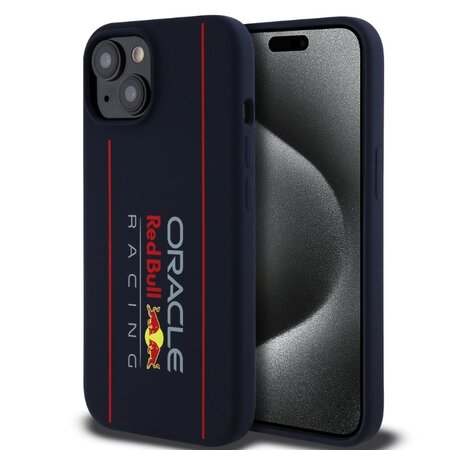 Red Bull Silicone Vertical Logo MagSafe Zadní Kryt pro iPhone 15 Navy