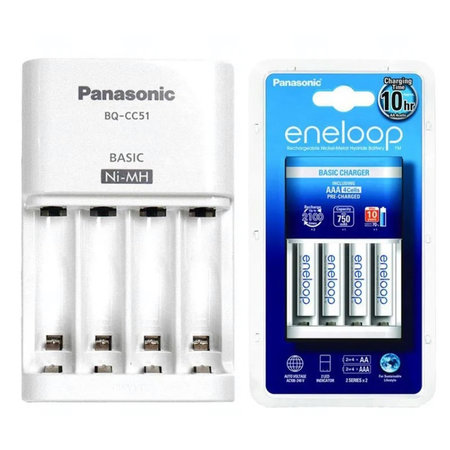 Panasonic BQ-CC51 nabíječka + 4x Panasonic Eneloop BK-4MCCE AAA 800mAh