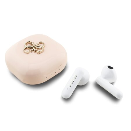 Guess bezdrátová sluchátka 4G Metal Logo TWS - růžová Guess bezdrátová sluchátka 4G Metal Logo TWS - růžová