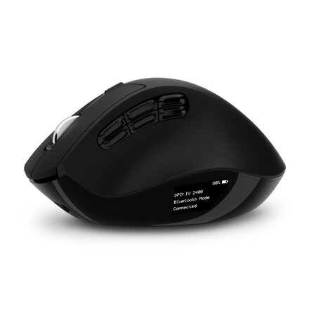 Connect IT For Health DualMode bezdrátová ergonomická myš s LCD displejem - černá