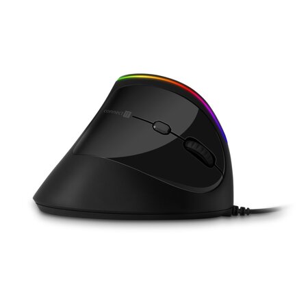 Connect IT Herní RGB ergonomická vertikální drátová myš - černá