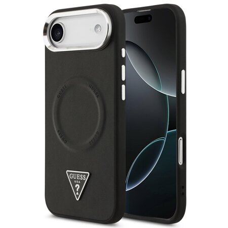Guess zadní kryt pro iPhone Air, PU Kůže Triangle Logo MagSafe - černá Guess zadní kryt pro iPhone Air, PU Kůže Triangle Logo MagSafe - černá