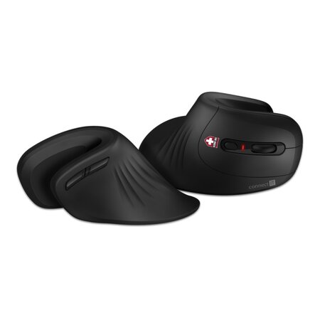 Connect IT For Health ErgoMax ergonomická vertikální bezdrátová myš (+1x AA baterie) - černá