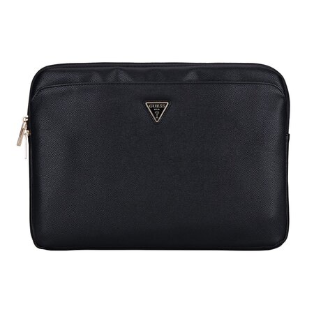 Guess PU Grained Triangle Logo Obal pro Notebook 14" - černá