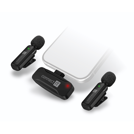 Connect IT Wireless Lavalier mikrofon set (2 ks + přijímač) - černá