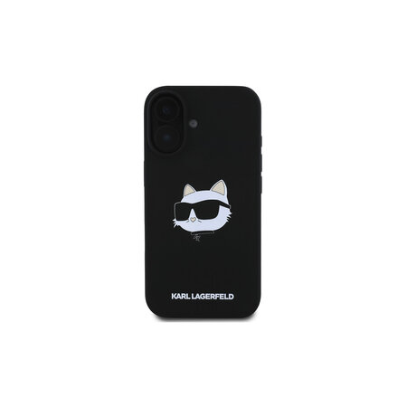 Karl Lagerfeld Liquid Silicone Choupette Head MagSafe Zadní Kryt pro iPhone 16 Černá
