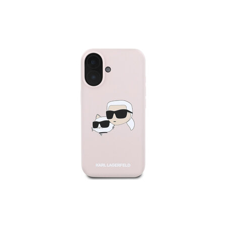 Karl Lagerfeld Liquid Silicone Double Heads MagSafe Zadní Kryt pro iPhone 16 Růžová