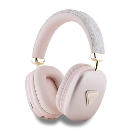 Guess PU Leather 4G Triangle Logo Bluetooth Stereo Headphone Pink