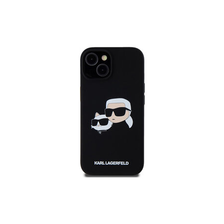 Karl Lagerfeld Liquid Silicone Double Heads MagSafe Zadní Kryt pro iPhone 15 Černá