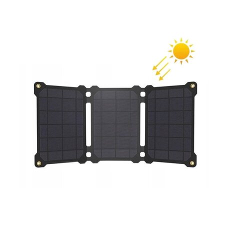 Solární Přenosná Nabíječka (rozkládací panel) Allpowers, 21W - černá