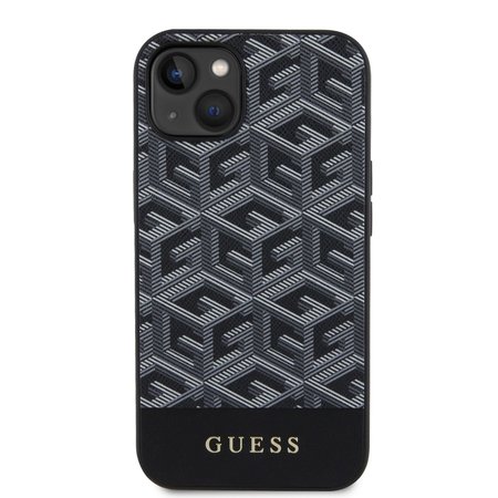 Guess PU G Cube MagSafe Zadní Kryt pro iPhone 14 černý