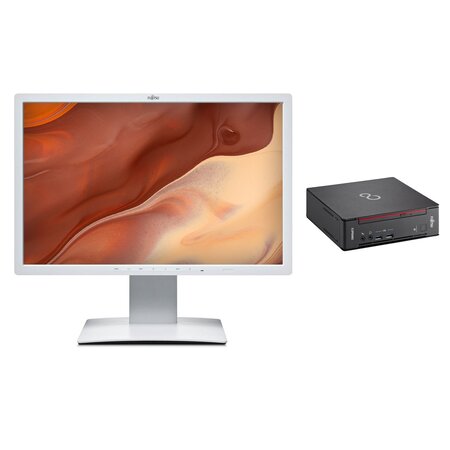 Fujitsu Esprimo Q558 + Fujitsu B24W-7 LED Intel Core i5-8400T 1.70 GHZ / 16 GB / 1 000 GB SSD