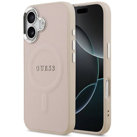 Guess zadní kryt pro iPhone 17, PU Saffiano MagSafe - růžová Guess zadní kryt pro iPhone 17, PU Saffiano MagSafe - růžová