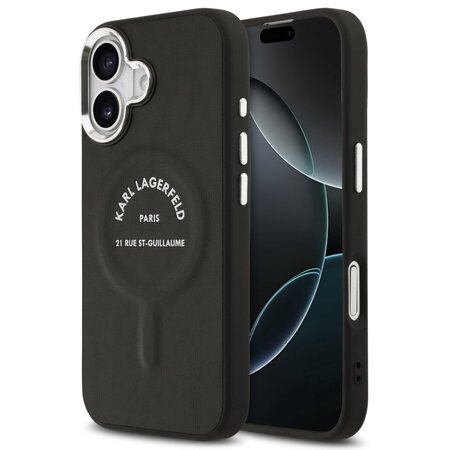 Karl Lagerfeld zadní kryt pro iPhone 17, PU RSG Logo MagSafe - černá Karl Lagerfeld zadní kryt pro iPhone 17, PU RSG Logo MagSafe - černá
