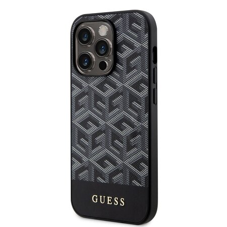 Guess PU G Cube MagSafe Zadní Kryt pro iPhone 13 Pro Black