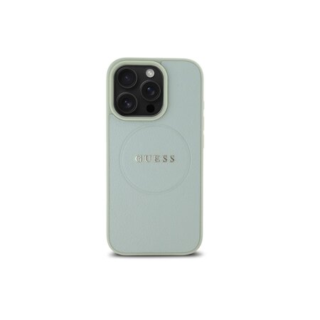 Guess PU Grained Classic Logo MagSafe Zadní Kryt pro iPhone 16 Pro Max Zelená