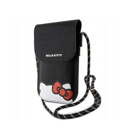 Hello Kitty Leather Hiding Kitty Phone Bag Black