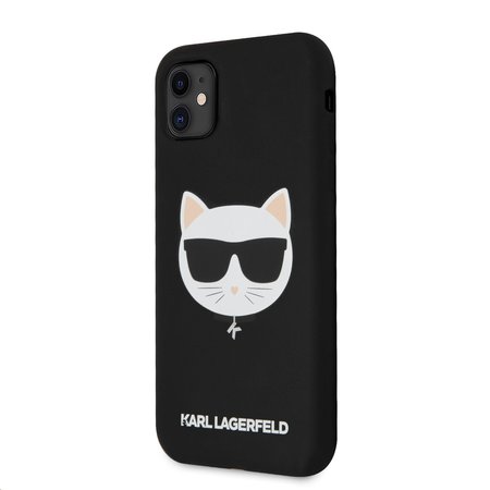 Karl Lagerfeld Choupette Head Silikonový Kryt pro iPhone 11 Black