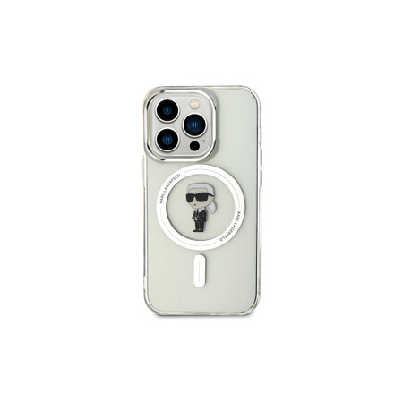 Karl Lagerfeld IML Ikonik MagSafe Zadní Kryt pro iPhone 15 Pro Průhledná