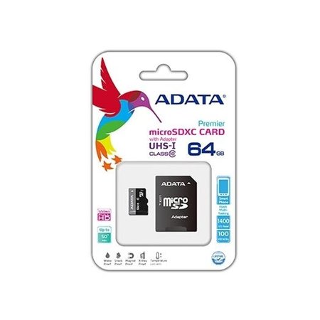 ADATA MicroSDXC karta 64GB Class 10 + SD adaptér