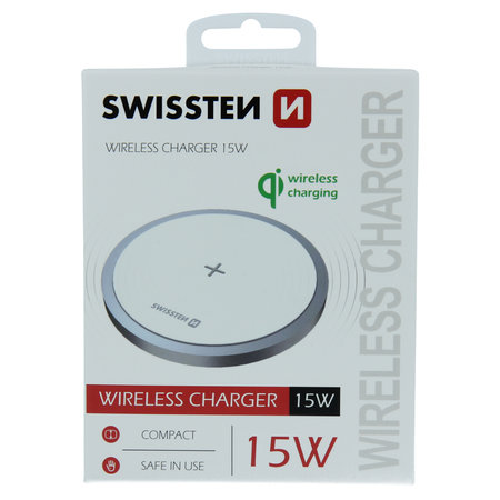 SWISSTEN WIRELESS Bezdrátová nabíječka 15W bílá