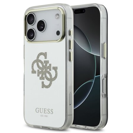 Guess zadní kryt pro iPhone 17 Pro, PC/TPU Mirror 4G Glitter Logo MagSafe - zlatá Guess zadní kryt pro iPhone 17 Pro, PC/TPU Mirror 4G Glitter Logo MagSafe - zlatá