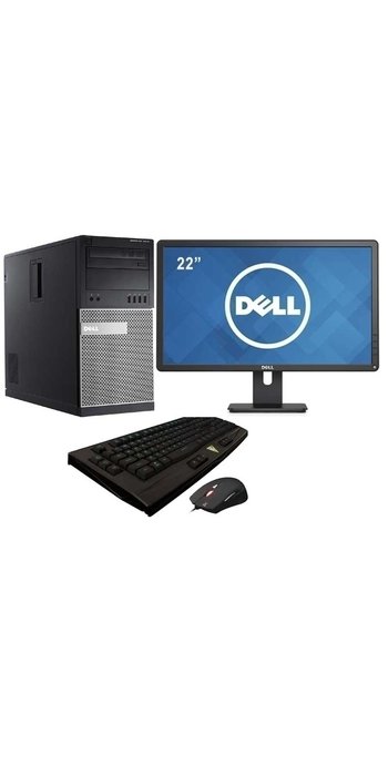 Herní PC sestava Dell OptiPlex 7020 Tower Intel Core i5 s 22" HD monitorem / 8 GB RAM / 500 GB HDD / Ge-Force GTX 1050 / Win 10 PRO