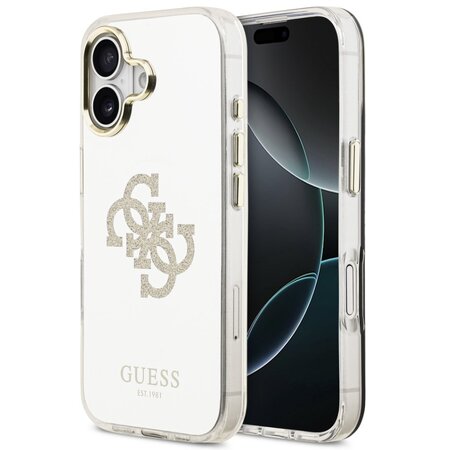 Guess zadní kryt pro iPhone 17, PC/TPU Mirror 4G Glitter Logo MagSafe - zlatá
