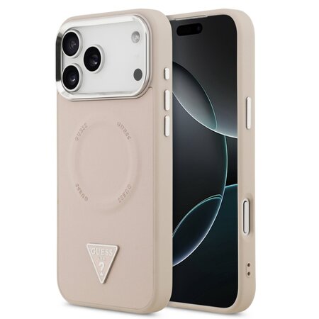 Guess zadní kryt pro iPhone 17 Pro, PU Kůže Triangle Logo MagSafe - růžová Guess zadní kryt pro iPhone 17 Pro, PU Kůže Triangle Logo MagSafe - růžová