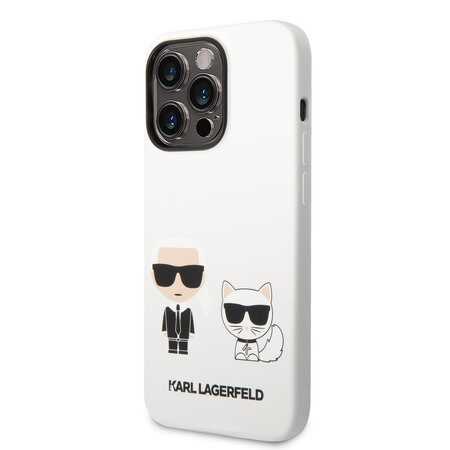 Karl Lagerfeld and Choupette Liquid Silicone Zadní Kryt pro iPhone 14 Pro